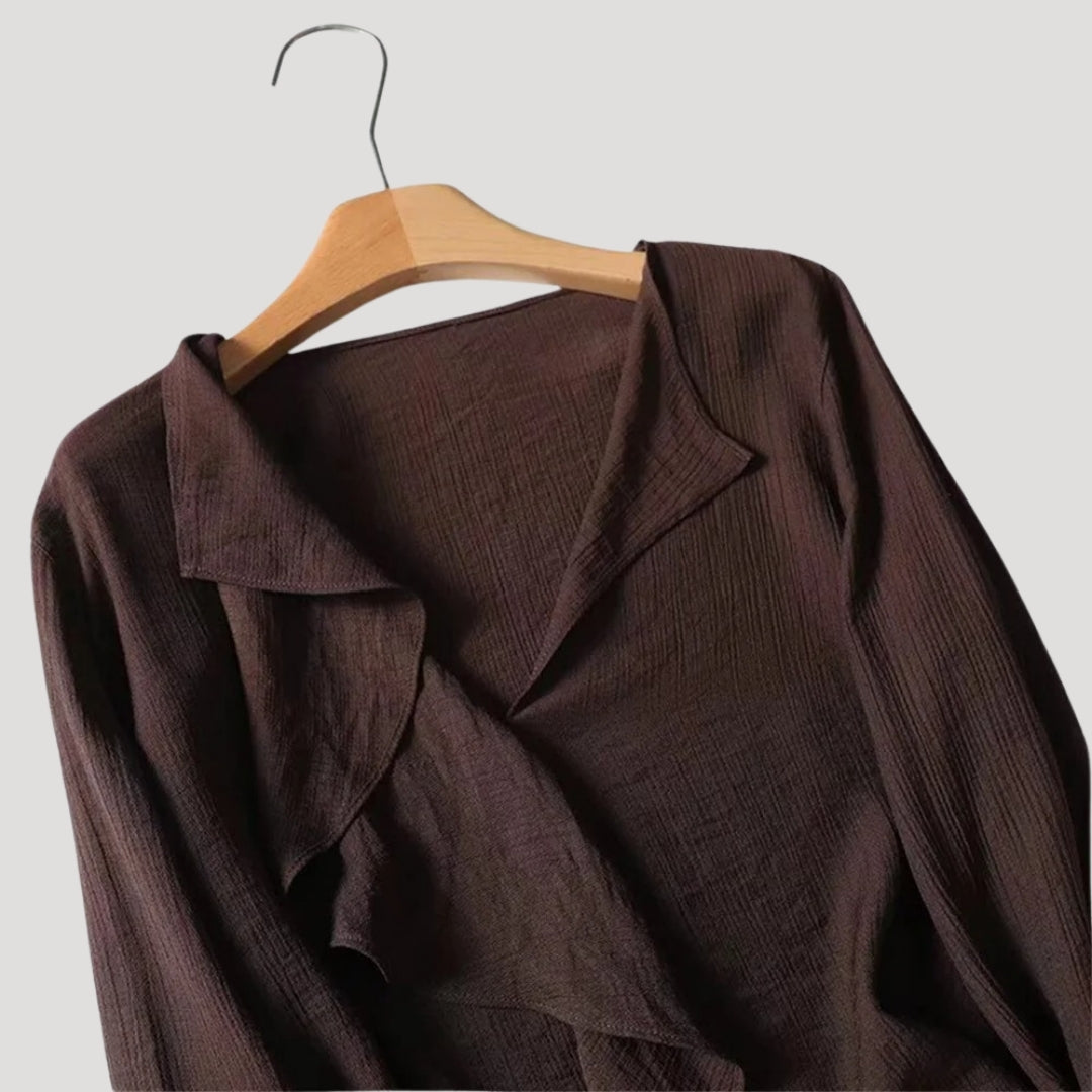 Lotus - Rüschenbluse mit langen Ärmeln