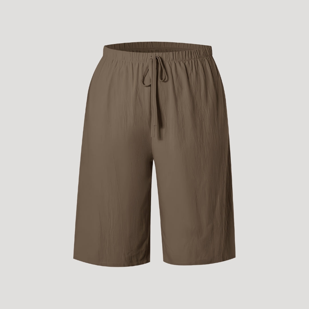 Umber - Lässige knielange Shorts mit Kordelzug