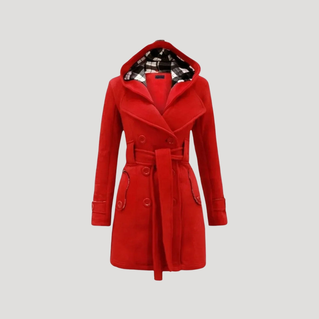 Questa - Damen Fleece Gürtel Kapuzenmantel