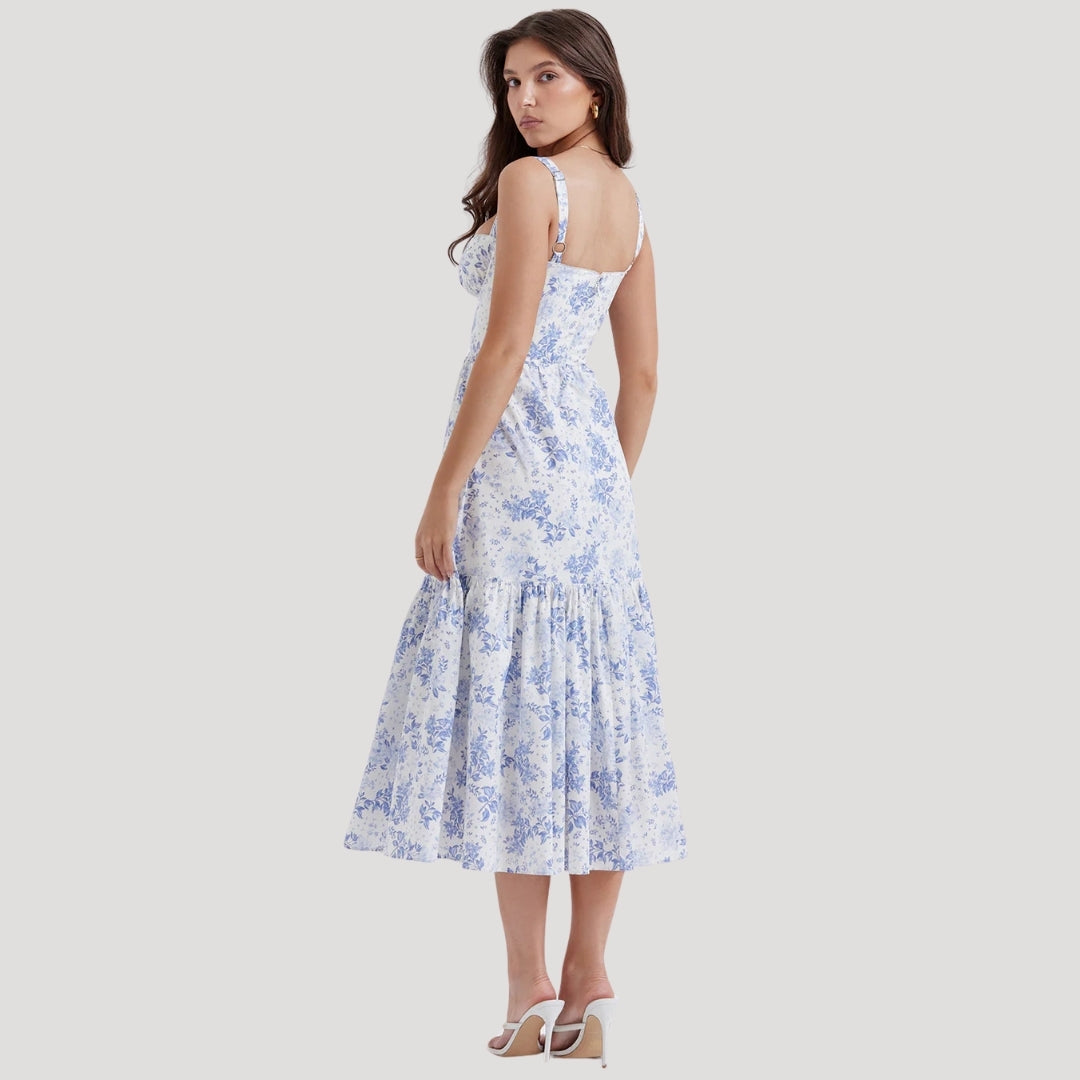 Della - Vintage-Style Floral Midi Dress