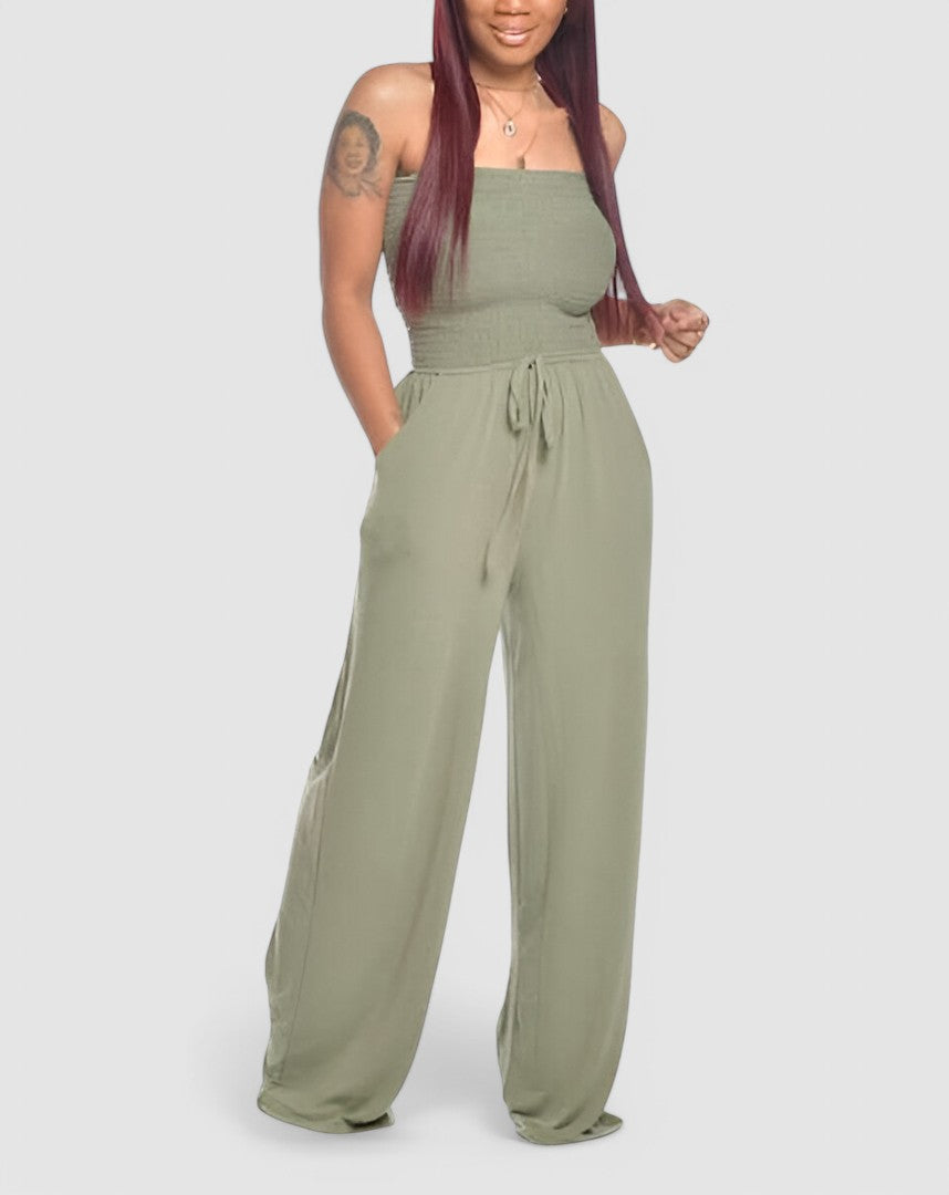 Gabrielle - Strapless Jumpsuit with Wide Legs