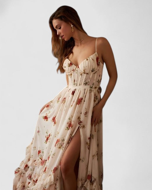 STEFANIE - Blumiges Maxikleid