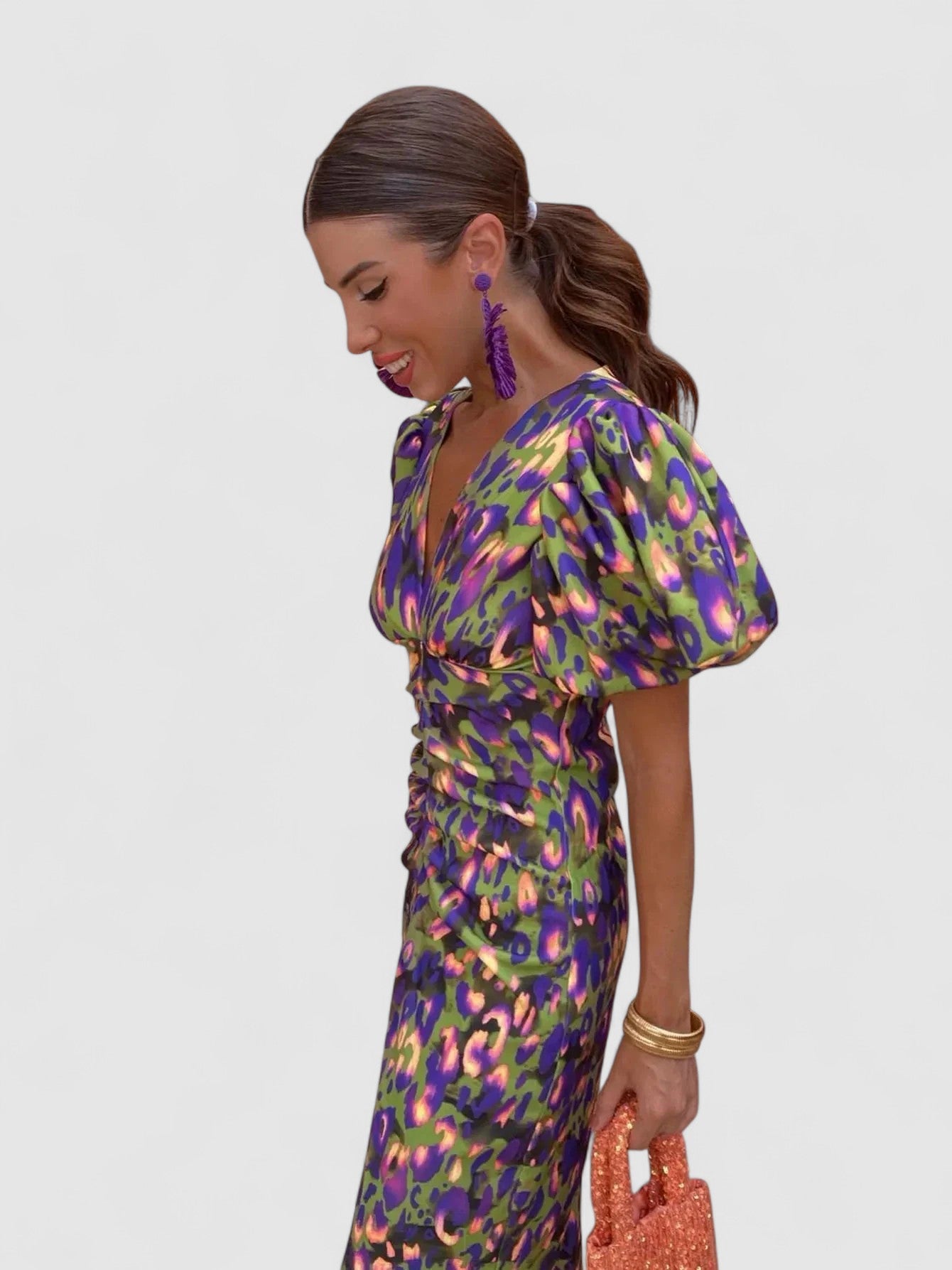 CAROL - Musterprint Midi-Kleid