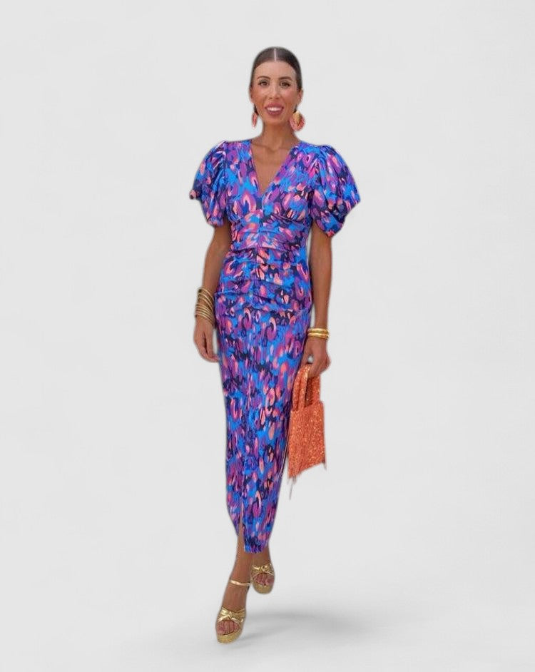 CAROL - Musterprint Midi-Kleid