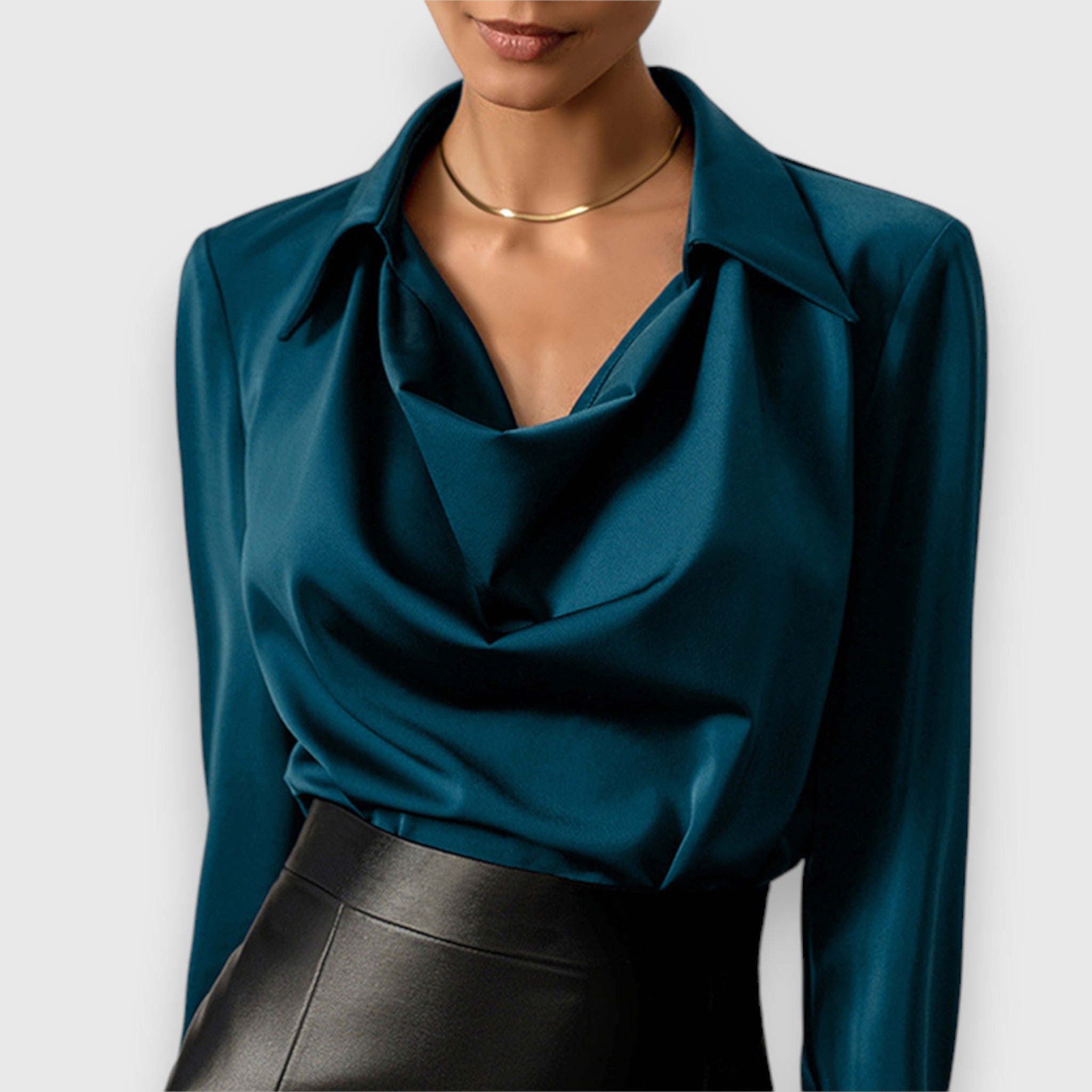 SIMONE - Wasserfallkragen-Bluse