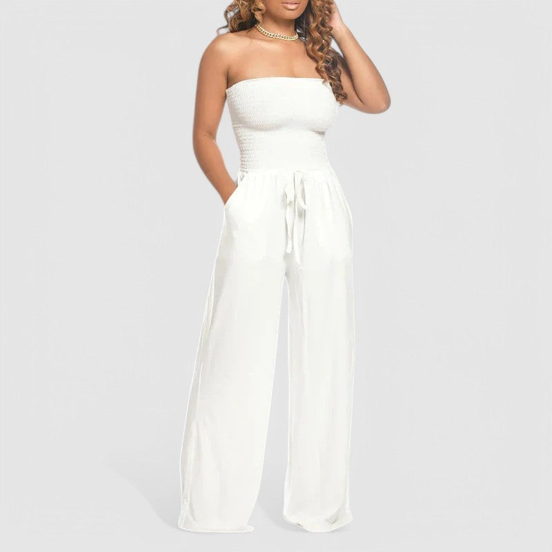 Gabrielle - Strapless Jumpsuit with Wide Legs