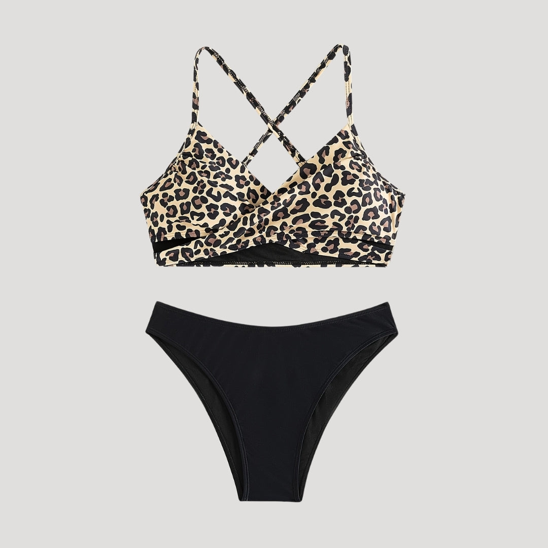 Oriana - Leopardenmuster Wickelbikini-Set