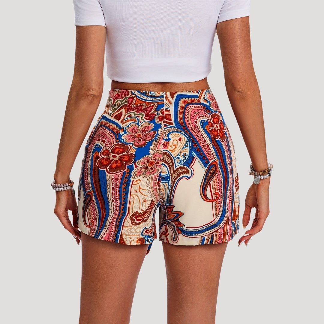 Wilma - Boho bedruckte Wickelhosen mit Bindeband