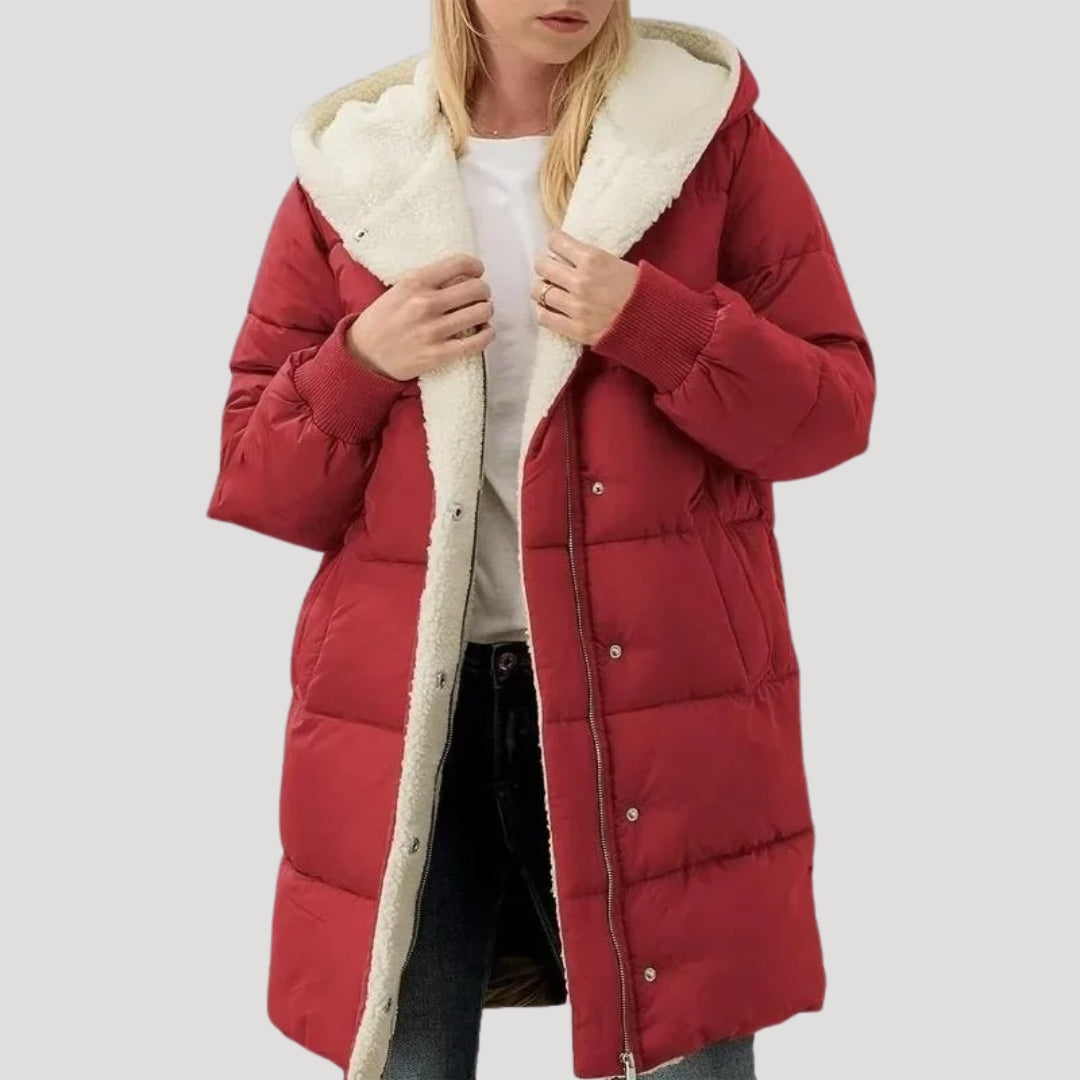 Tressa - Damen Kapuzen-Pufferjacke mit Fleece-Futter