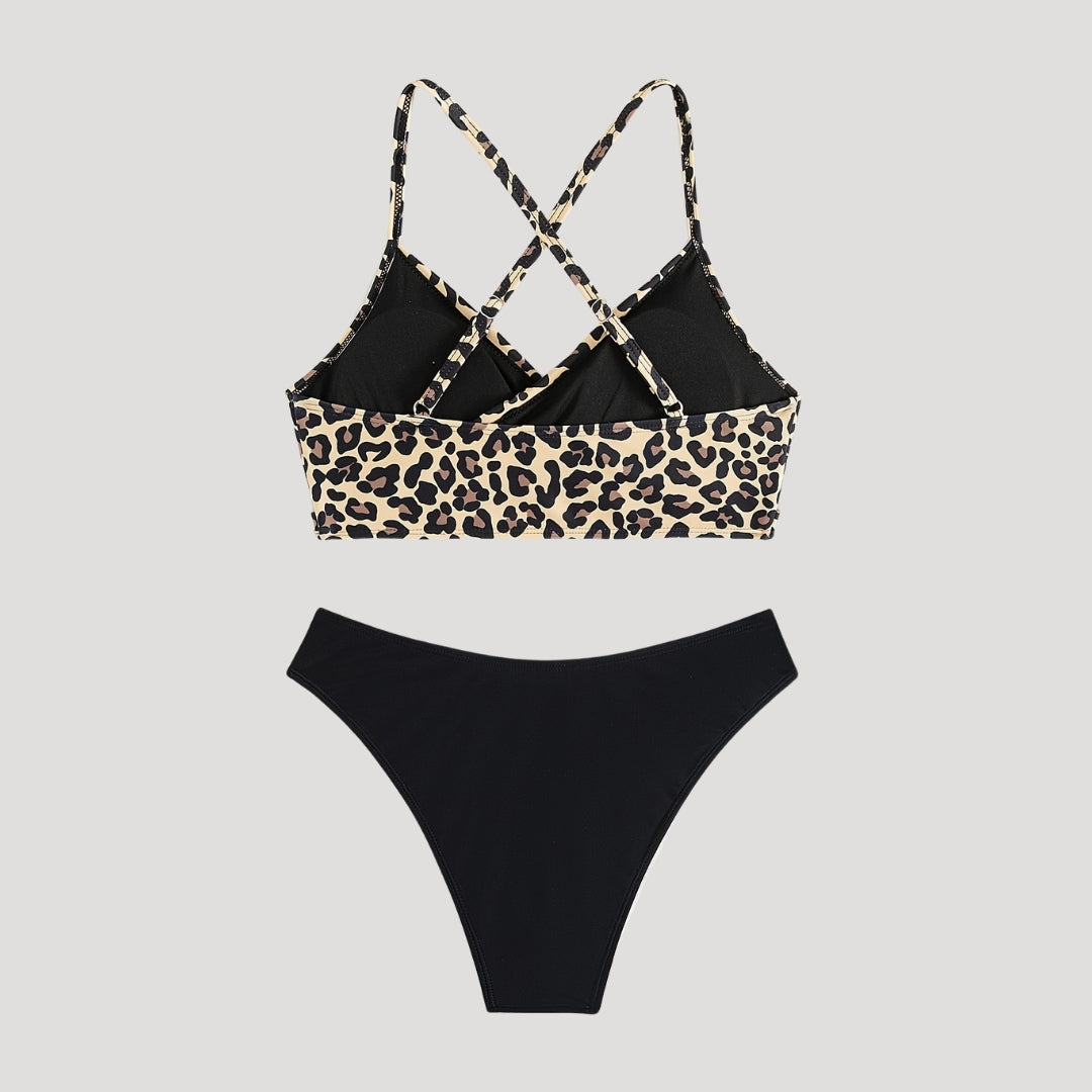 Oriana - Leopardenmuster Wickelbikini-Set