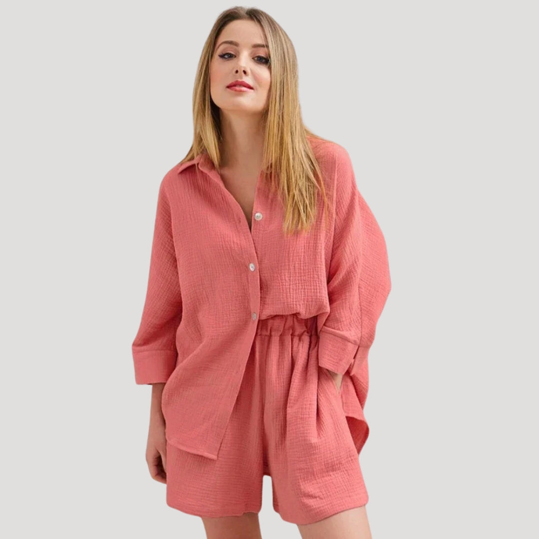 Mavis - Weiches Baumwoll-Gaze-Co-Ord-Set