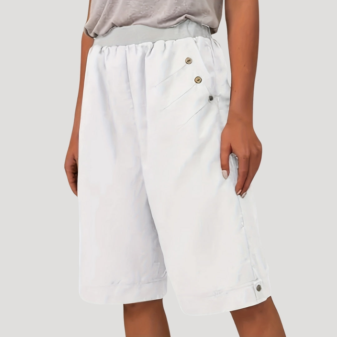 Vale - Entspannte Bermuda-Shorts mit Knopfdetails