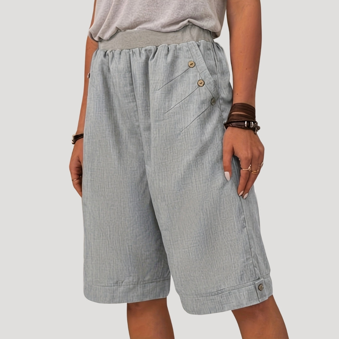 Vale - Entspannte Bermuda-Shorts mit Knopfdetails