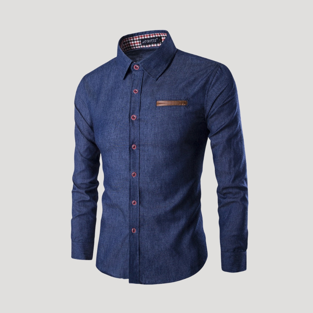 Damien - Legere Denim-Hemd mit Knopfleiste