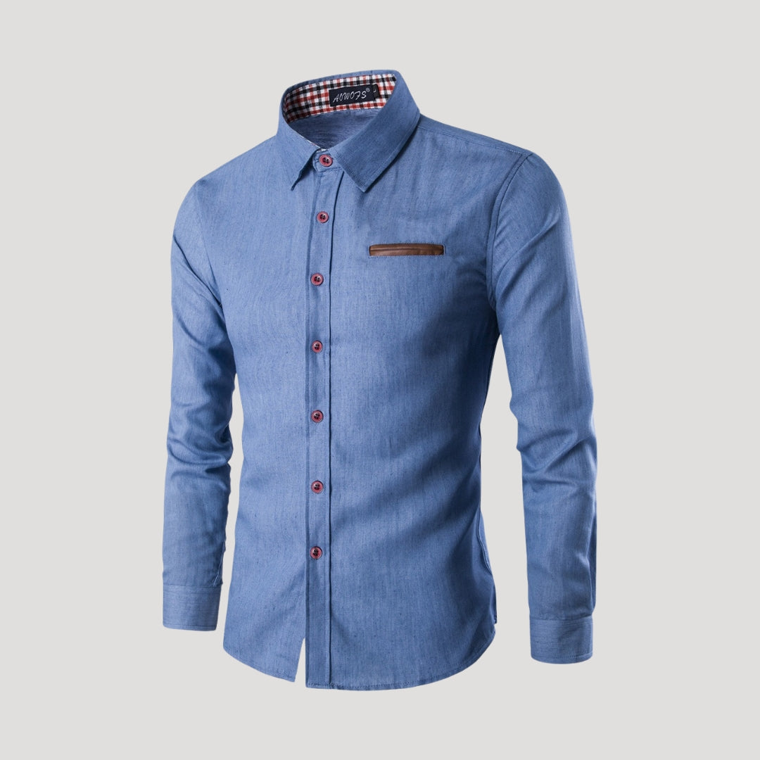 Damien - Legere Denim-Hemd mit Knopfleiste