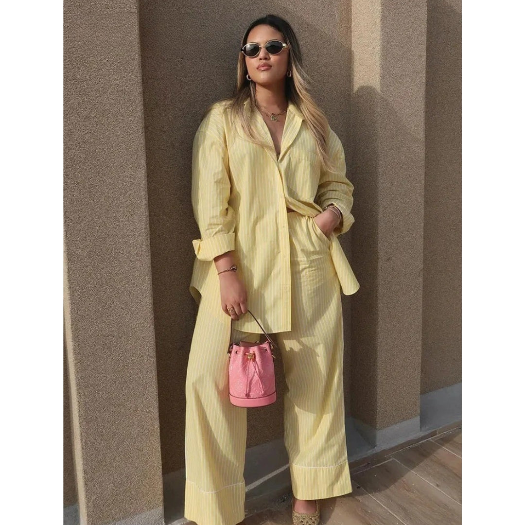 Prairie - Gestreiftes Baumwoll-Relaxed-Fit-Set
