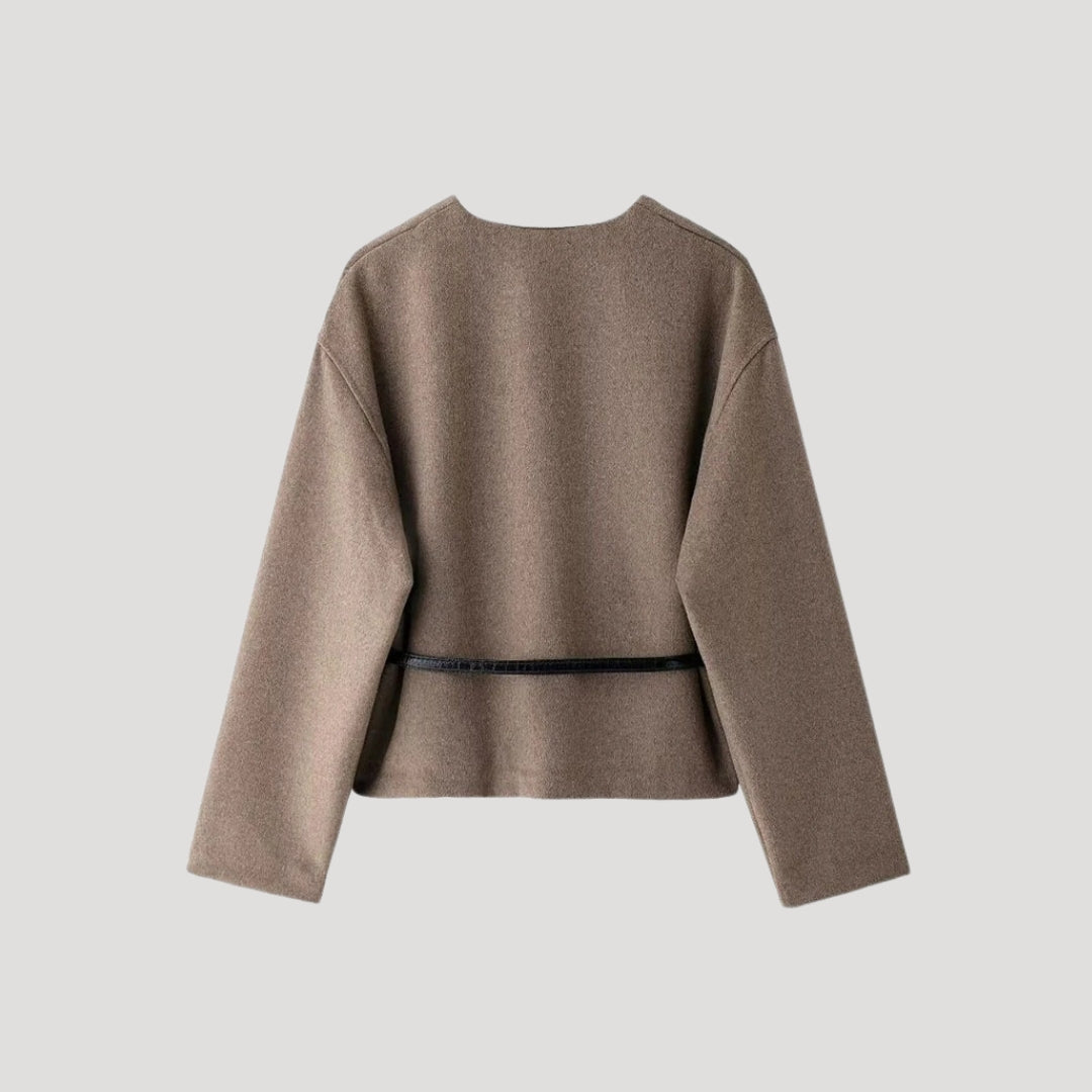Tessa - Damen Wollmantel mit Gürtel