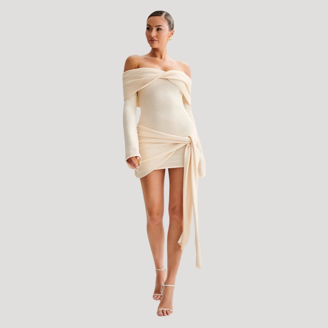 Freya - Off-Shoulder Knit Mini Dress