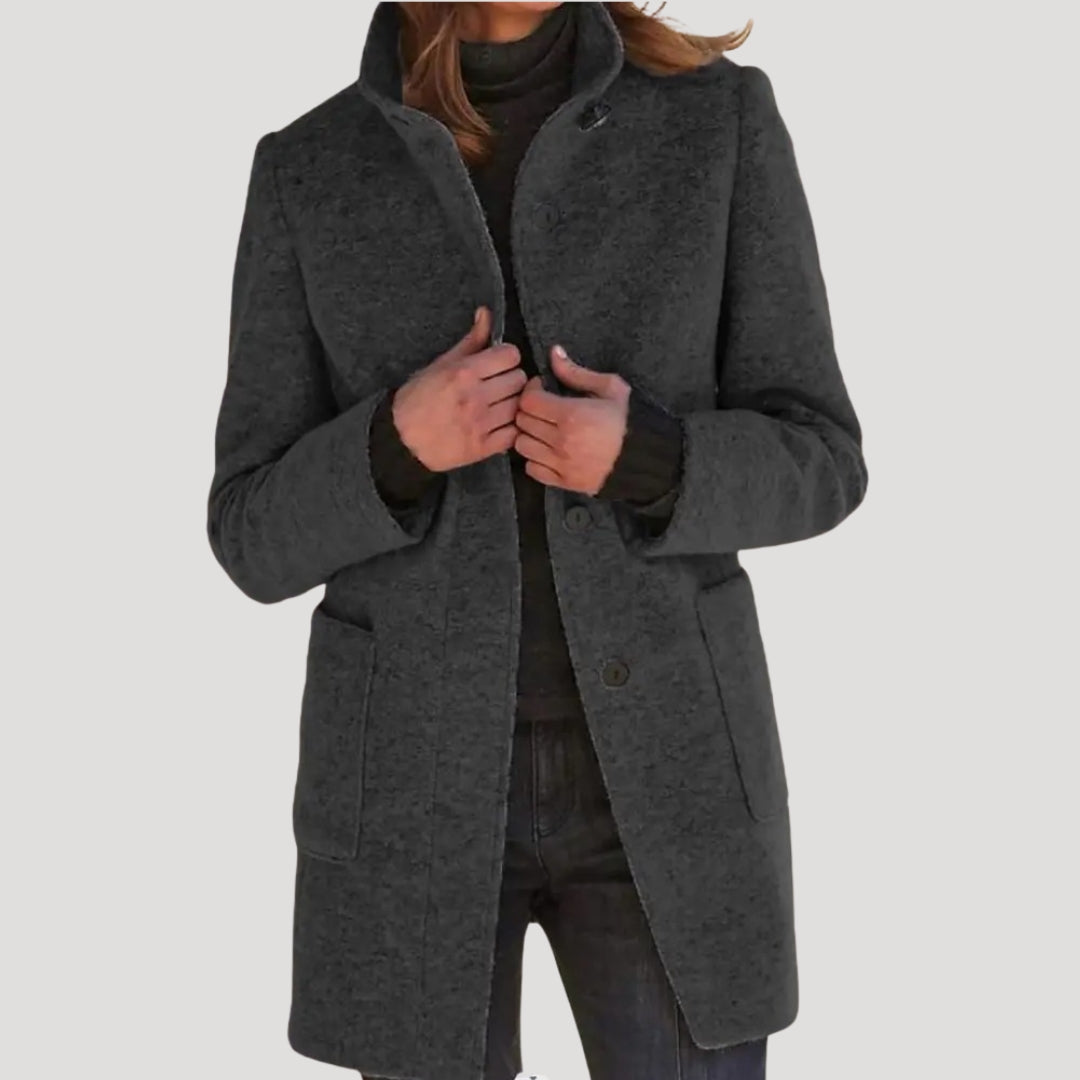 Olive - Damen maßgeschneiderter Wollmischmantel