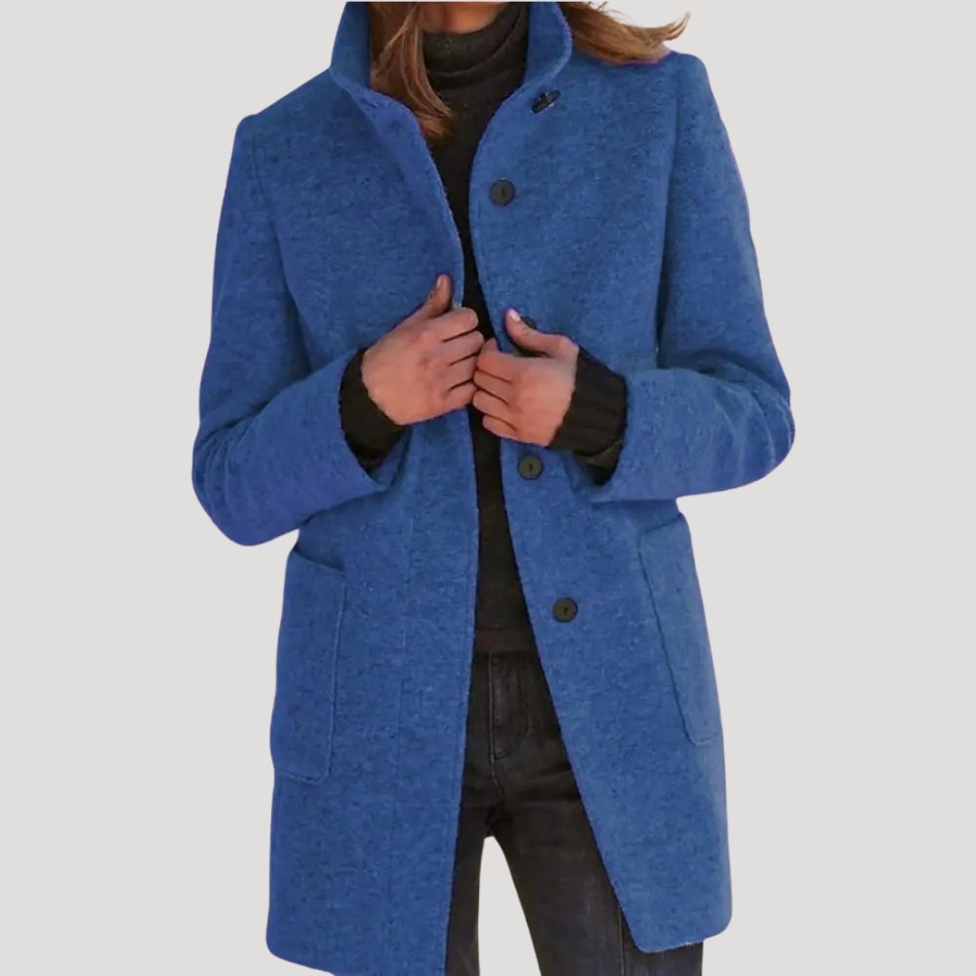 Olive - Damen maßgeschneiderter Wollmischmantel