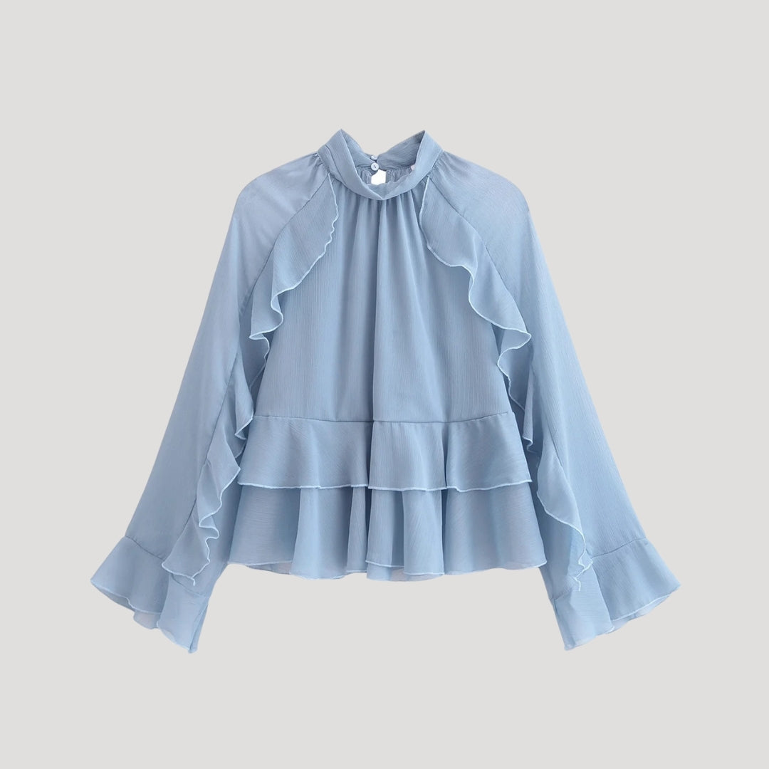Fleur - Elegante rüschierte Chiffonbluse