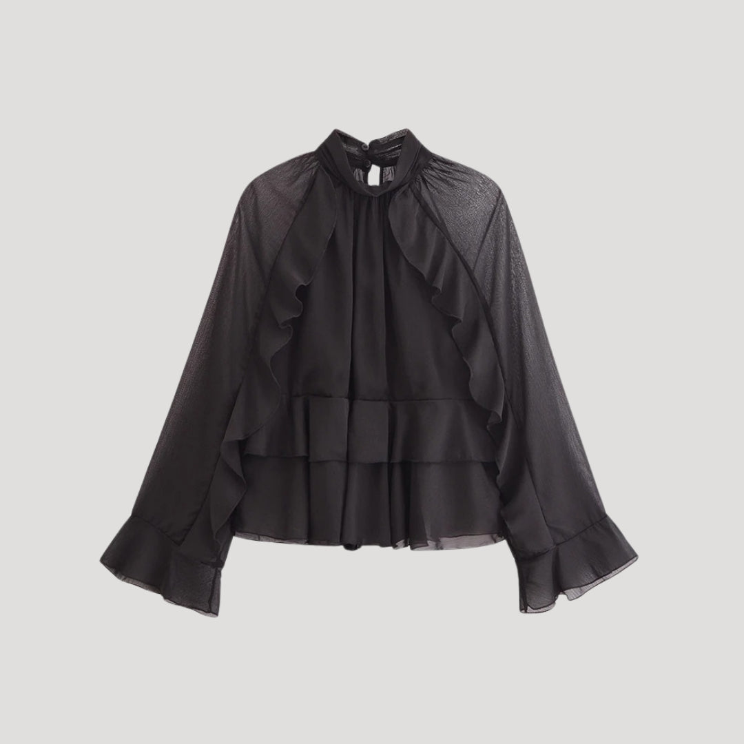 Fleur - Elegante rüschierte Chiffonbluse