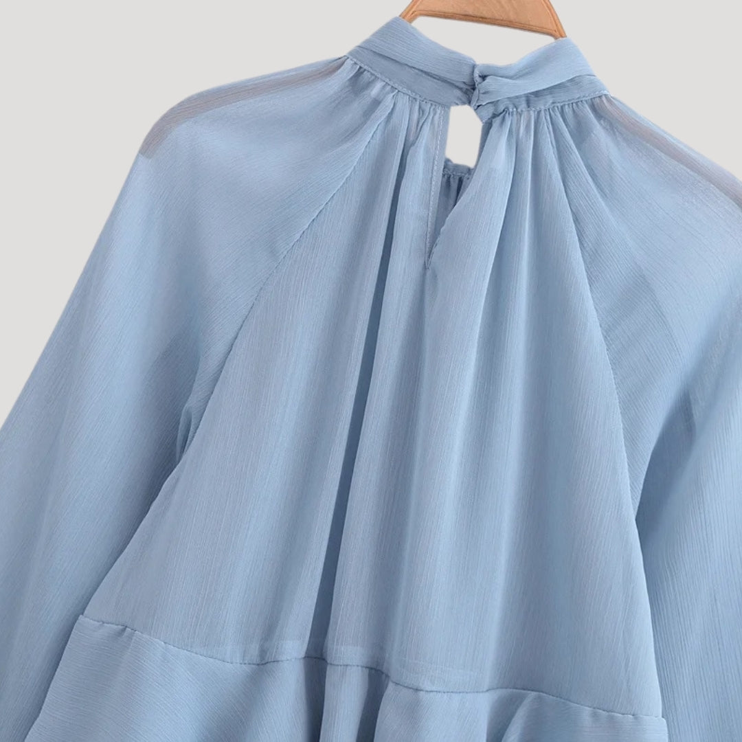 Fleur - Elegante rüschierte Chiffonbluse