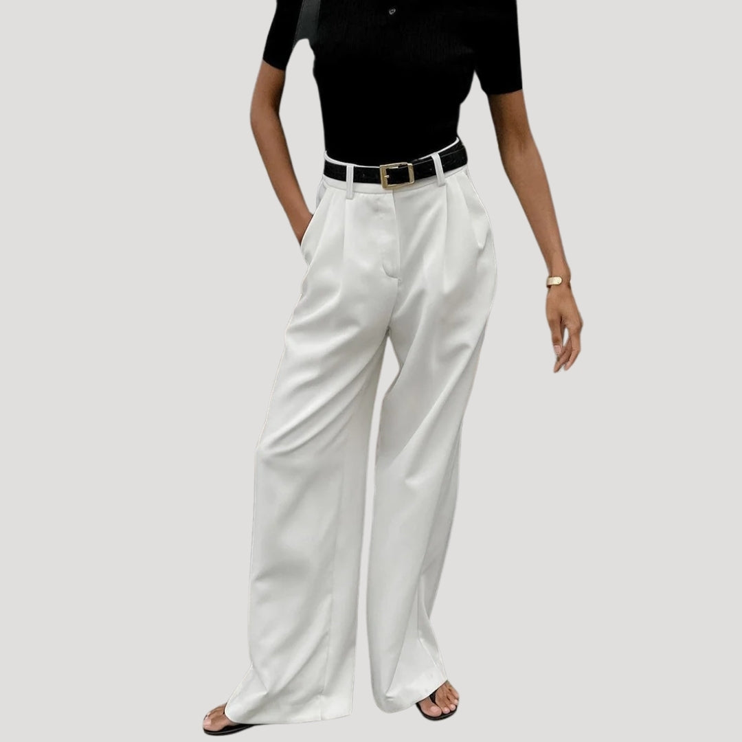Sophia - High-Waisted, Wide-Cut Tailored Trousers