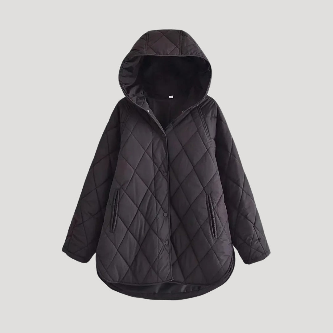 Sophia - Padded Hooded Jacket with Snap Buttons