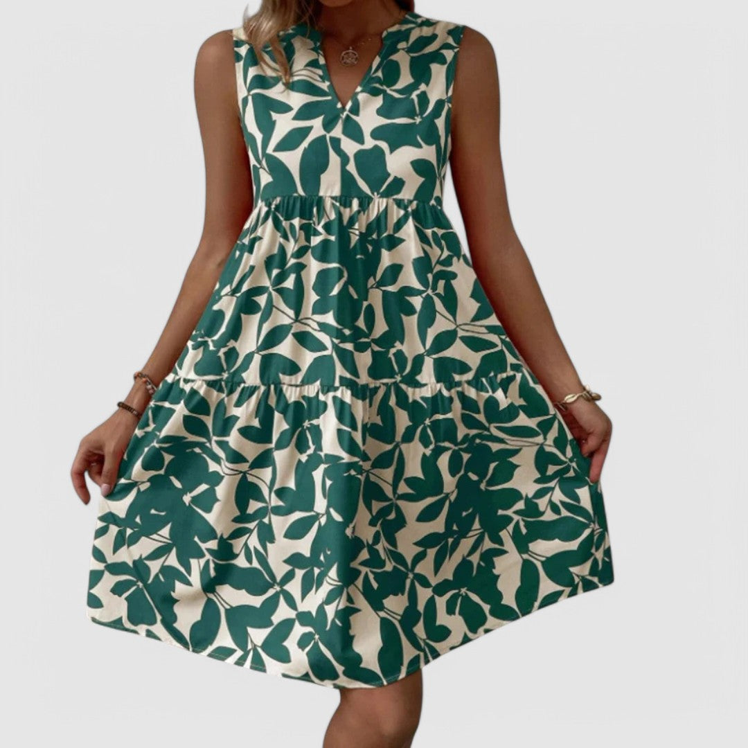 MELINA - kleid mit Blattmuster