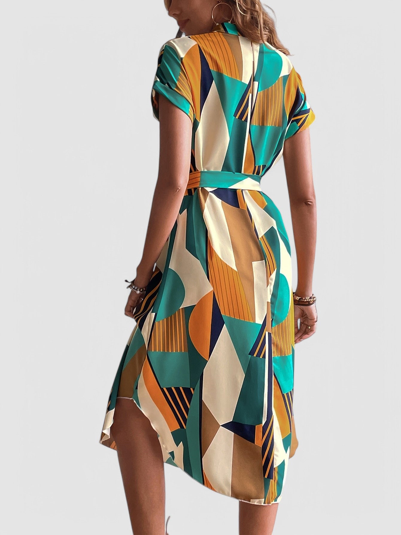 ANINA - Kleid mit geometrischem Muster