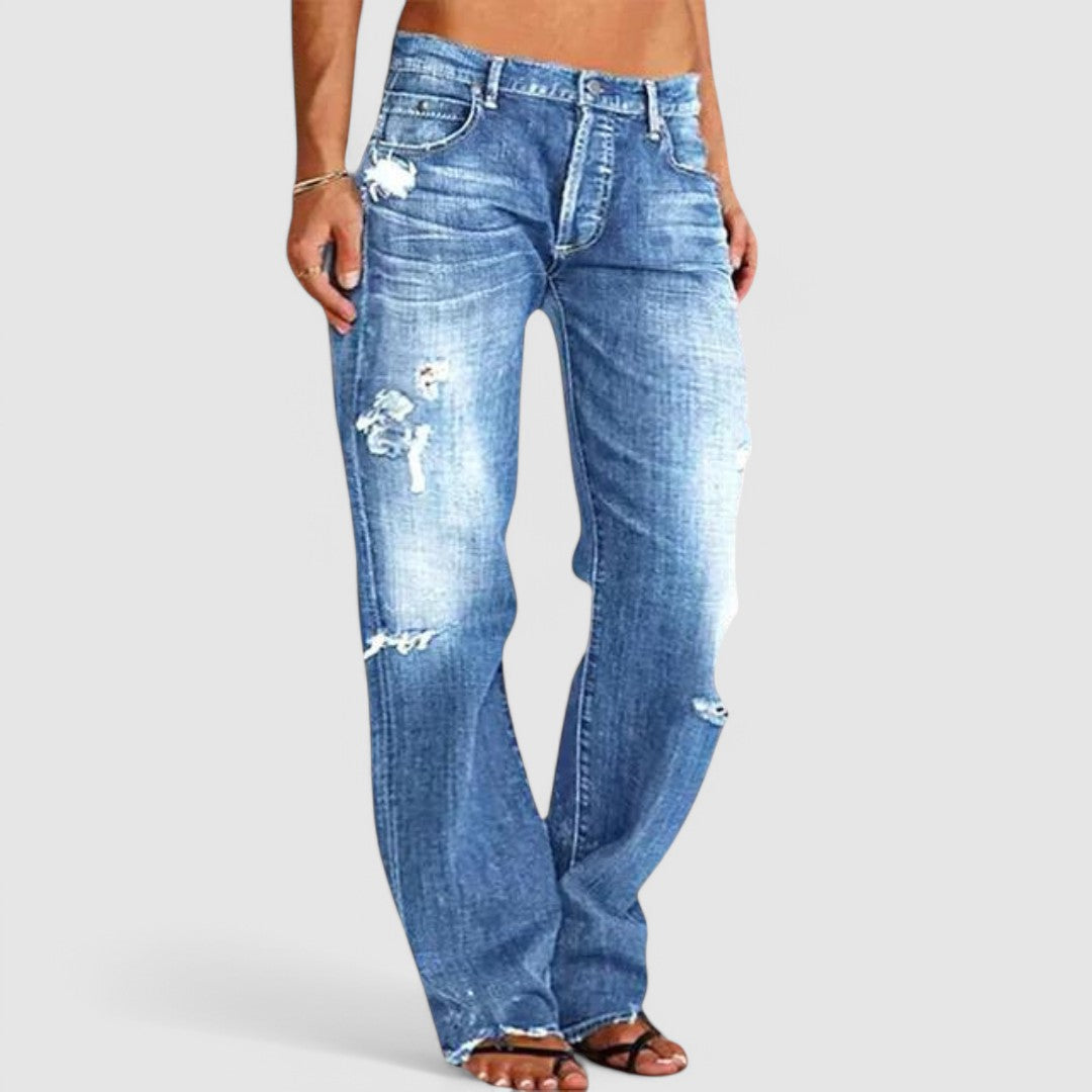 LENA - Vintage Distressed Weite Jeans