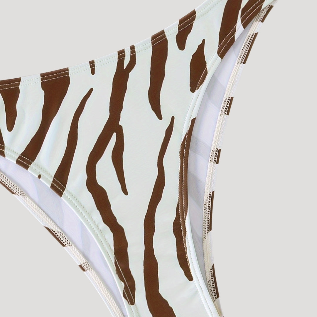 Xanthe - Zebra-Muster Dreieck-Bikini-Set