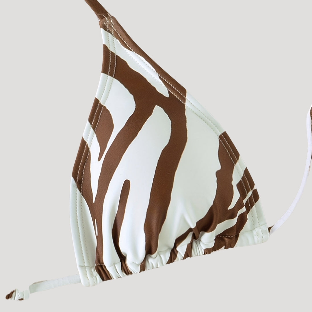 Xanthe - Zebra-Muster Dreieck-Bikini-Set