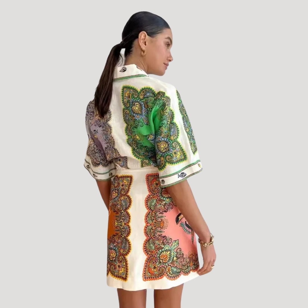 Lucy - Paisley Print Shirt Dress
