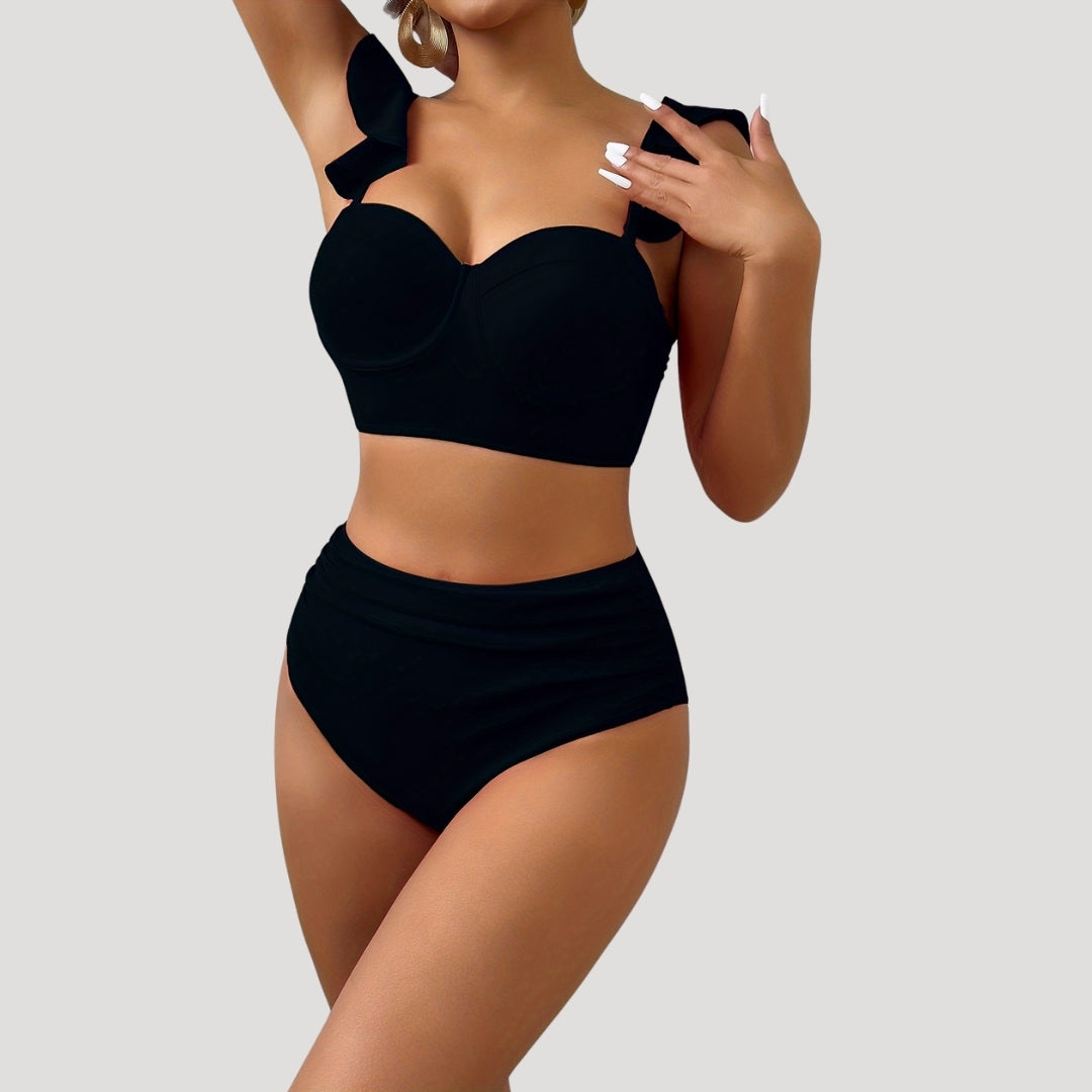 Sophia – Stylish Ruffled High-Waisted Bikini Set