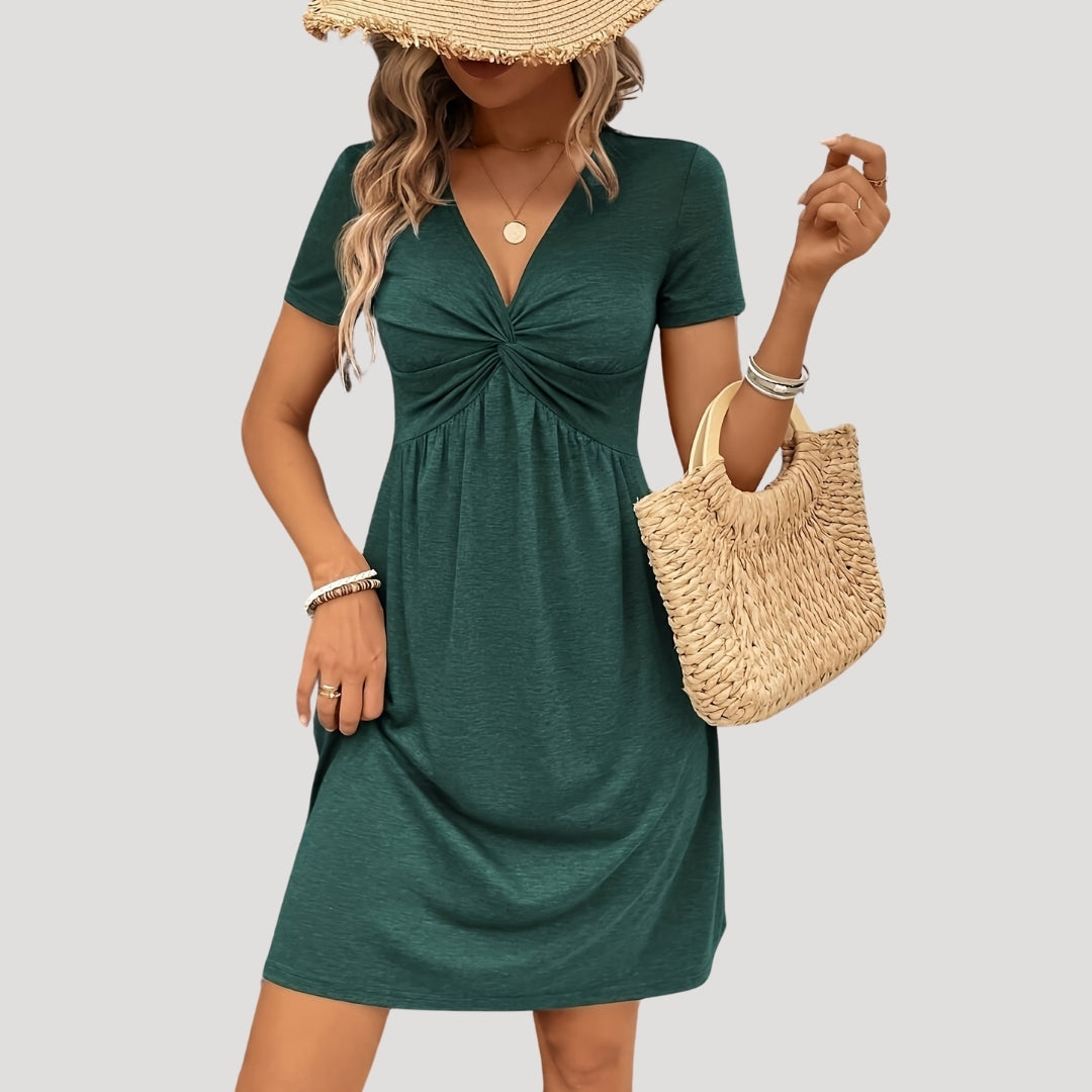 Briar - Knot Front Short Sleeve Dress