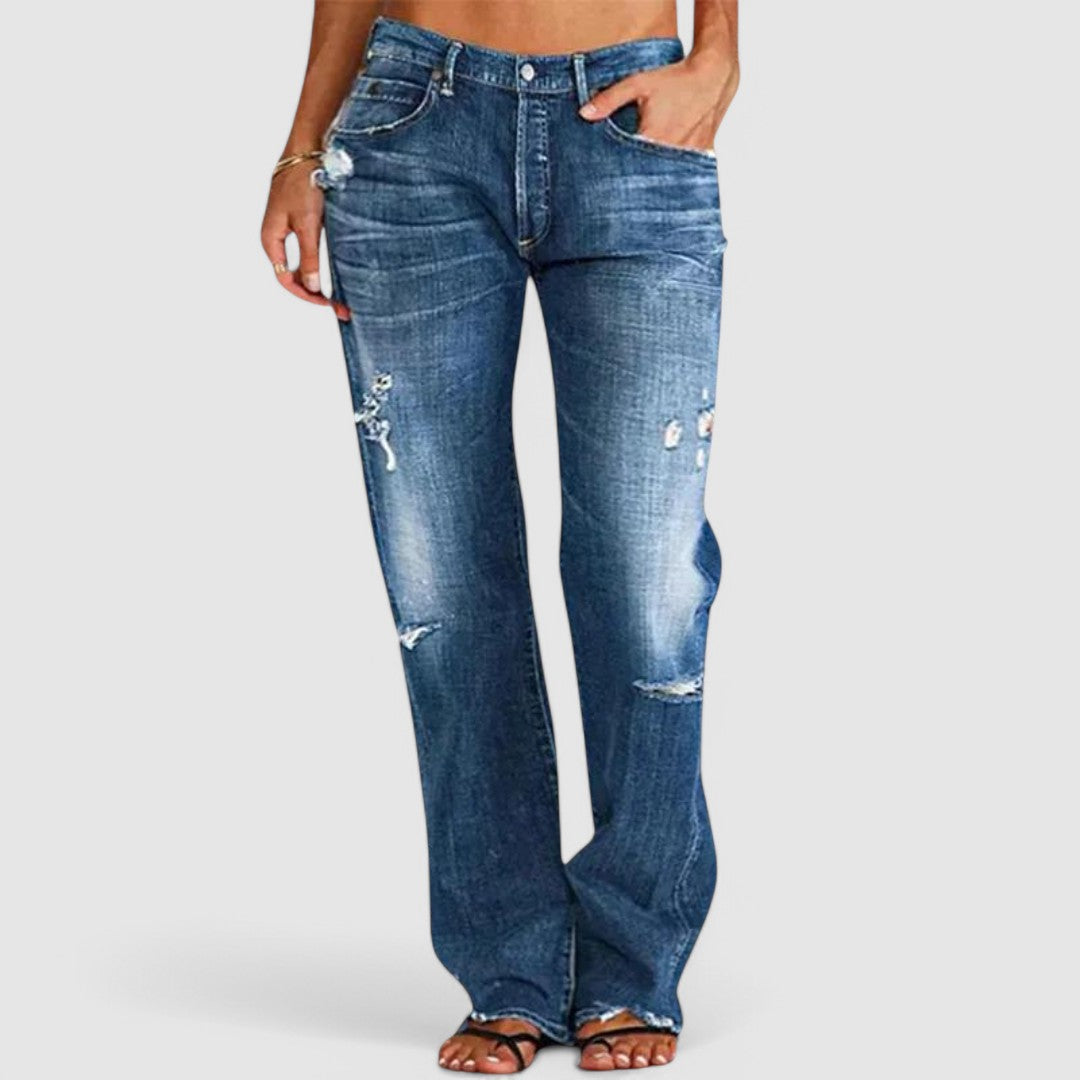 LENA - Vintage Distressed Weite Jeans