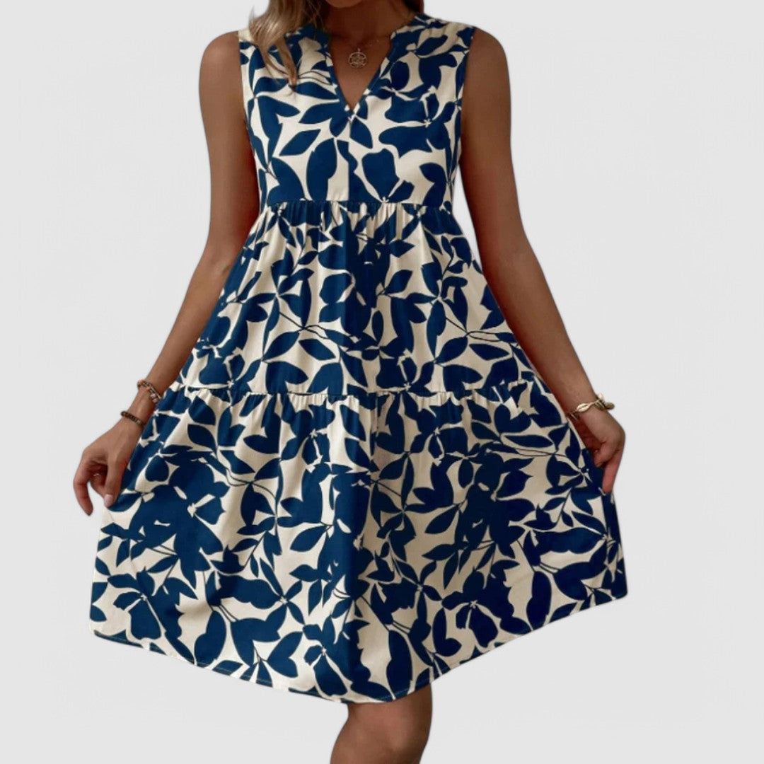 MELINA - kleid mit Blattmuster