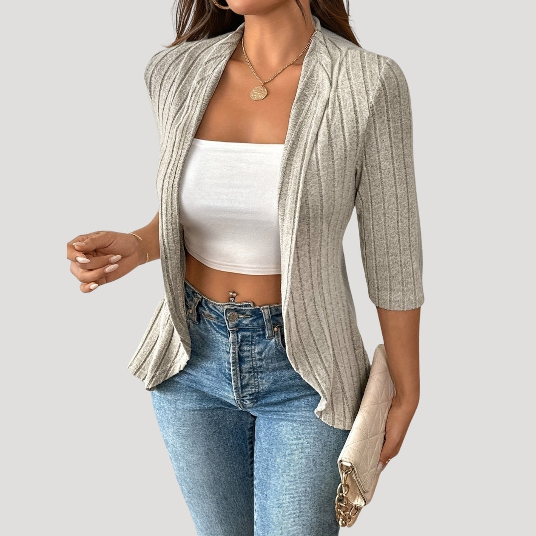 Ursula - Lightweight Ribbed Cardigan with Open Front