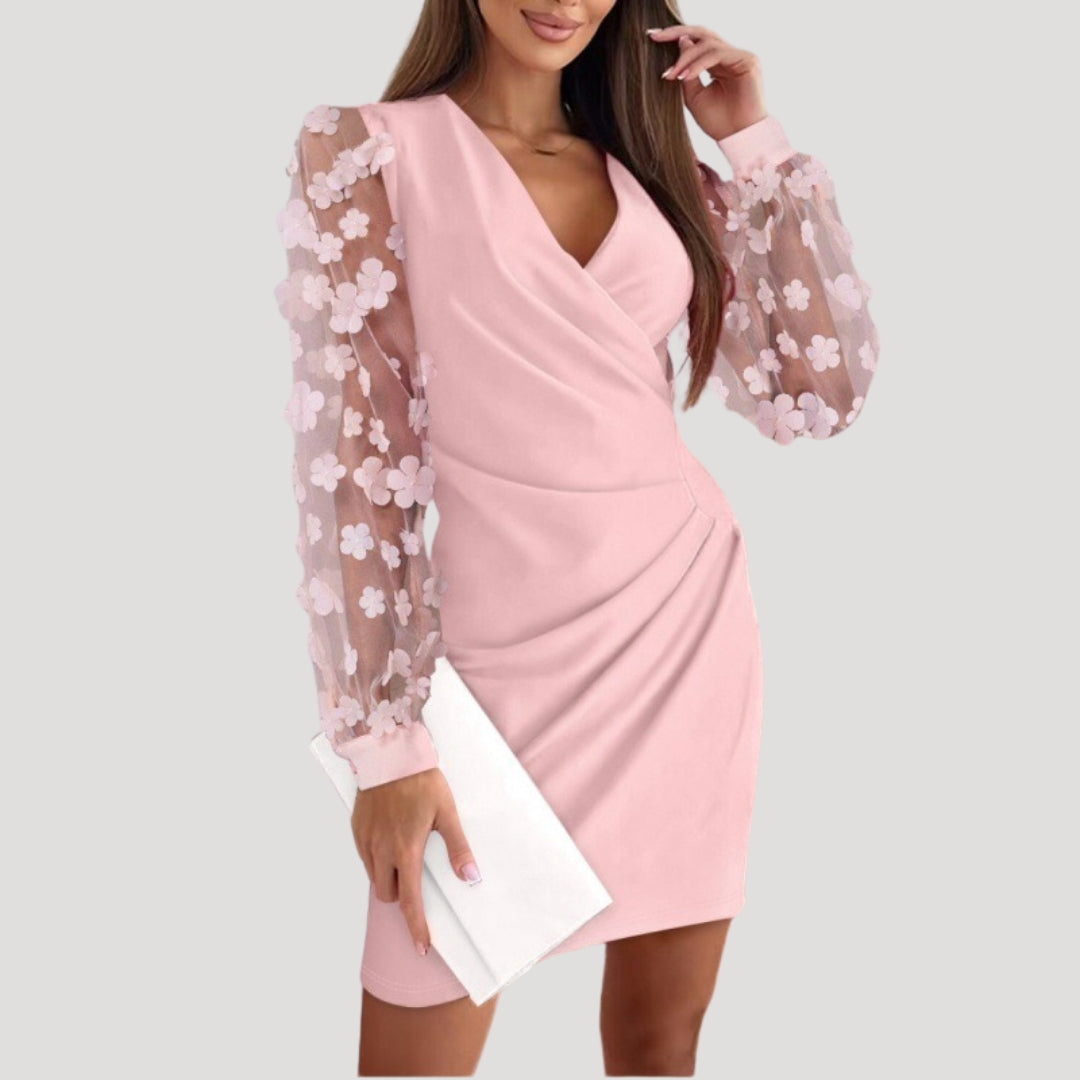 Minnie - Chiffon Sleeve Wrap Dress