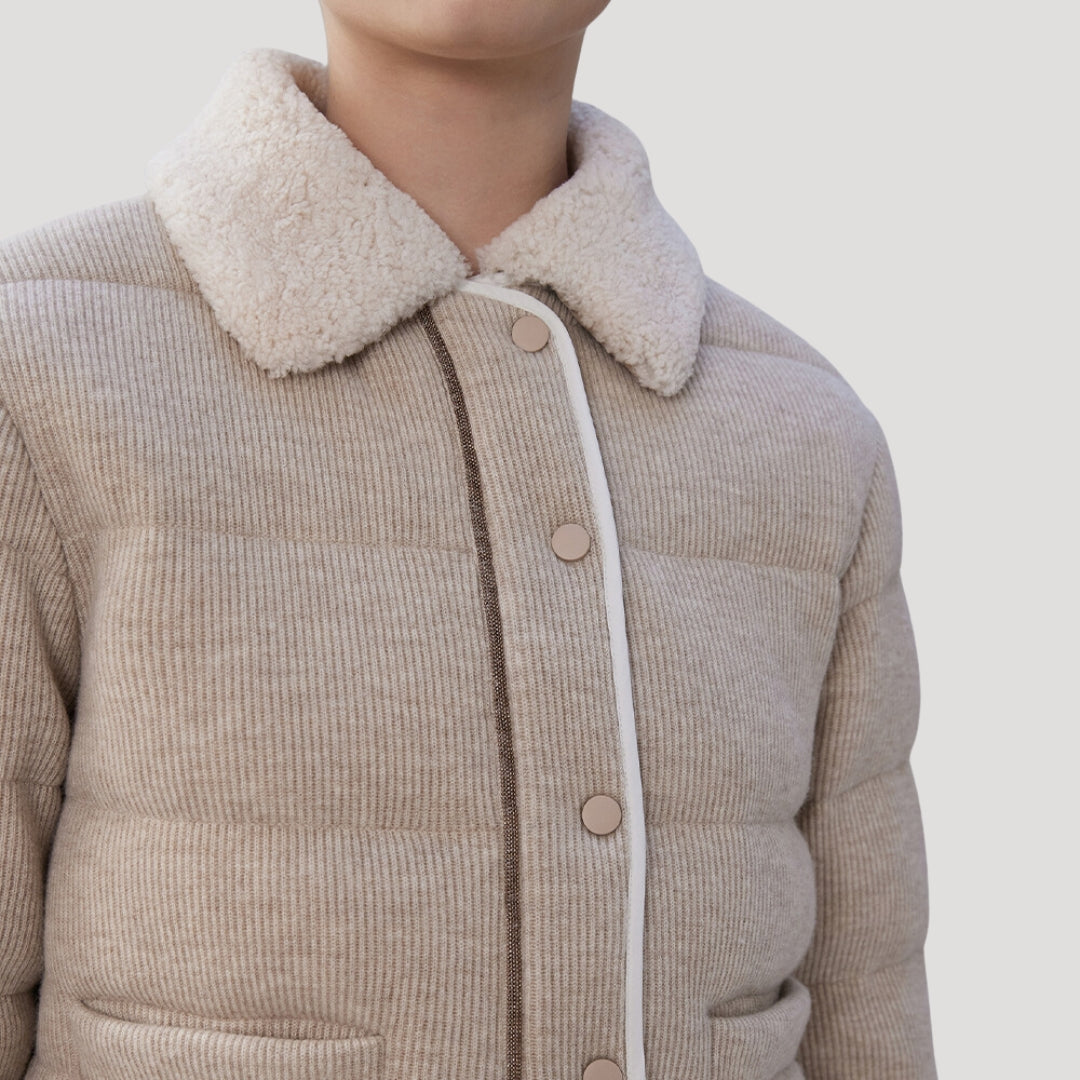 Isabella - Luxurious Cord Puffer Jacket