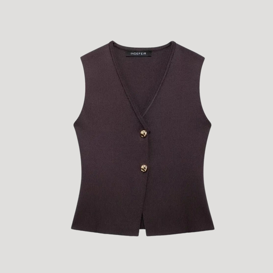 Xanthe - Elegantes ärmelloses Weste und Faltenrock-Set
