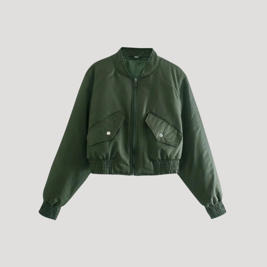 Olivia - Cropped Utility Bomber Jacket