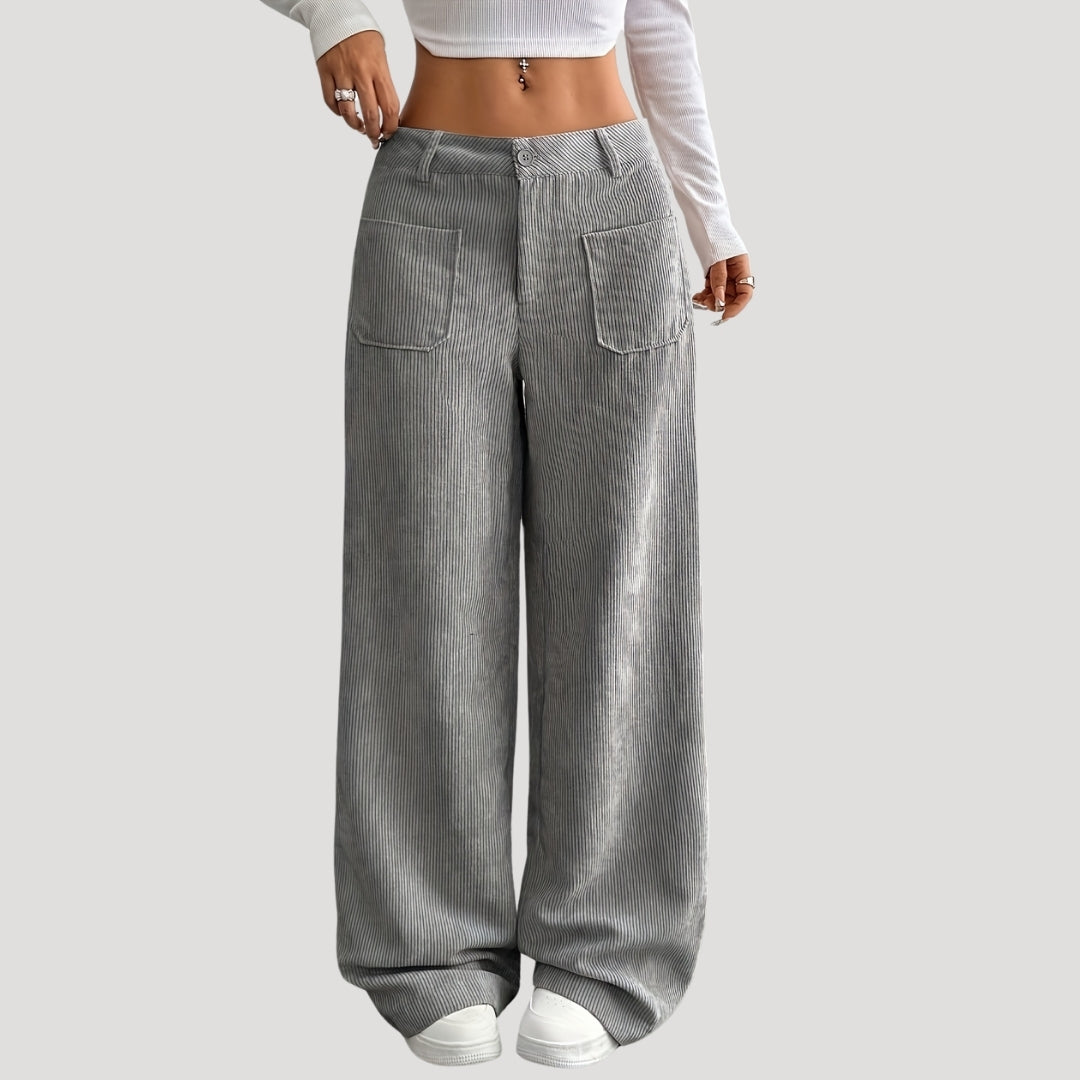 Freya – Wide Cord Pants With Pockets