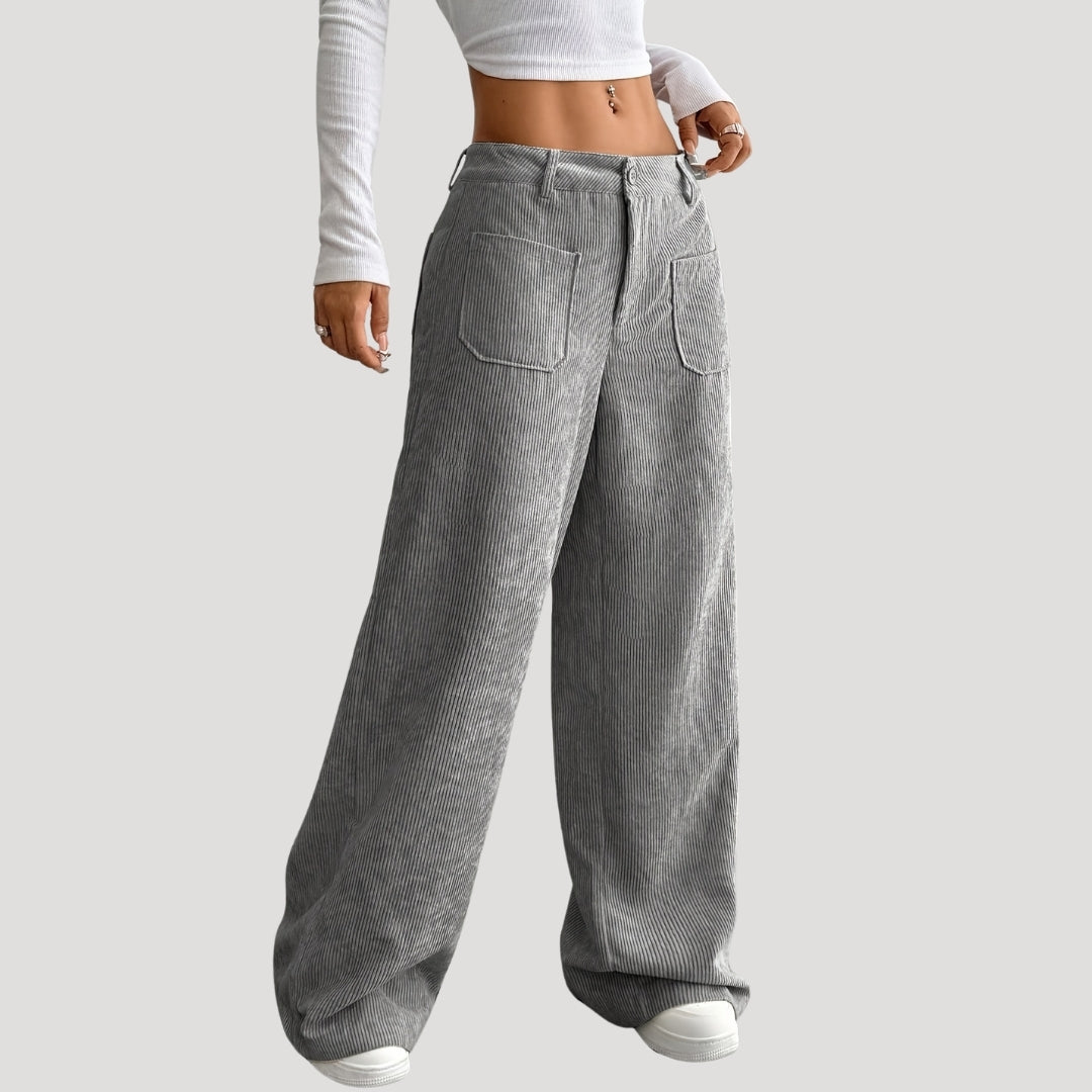 Freya – Wide Cord Pants With Pockets