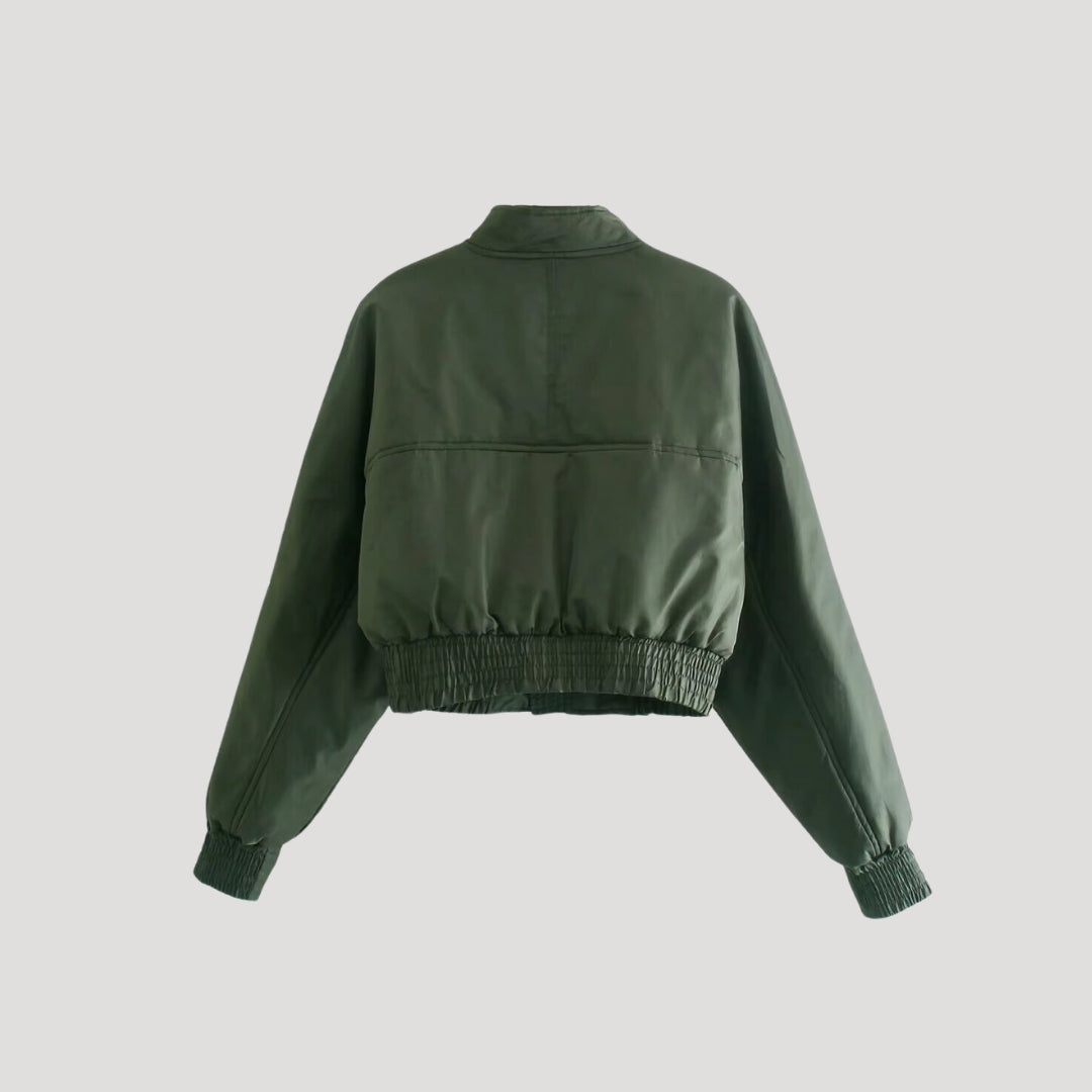 Olivia - Cropped Utility Bomber Jacket