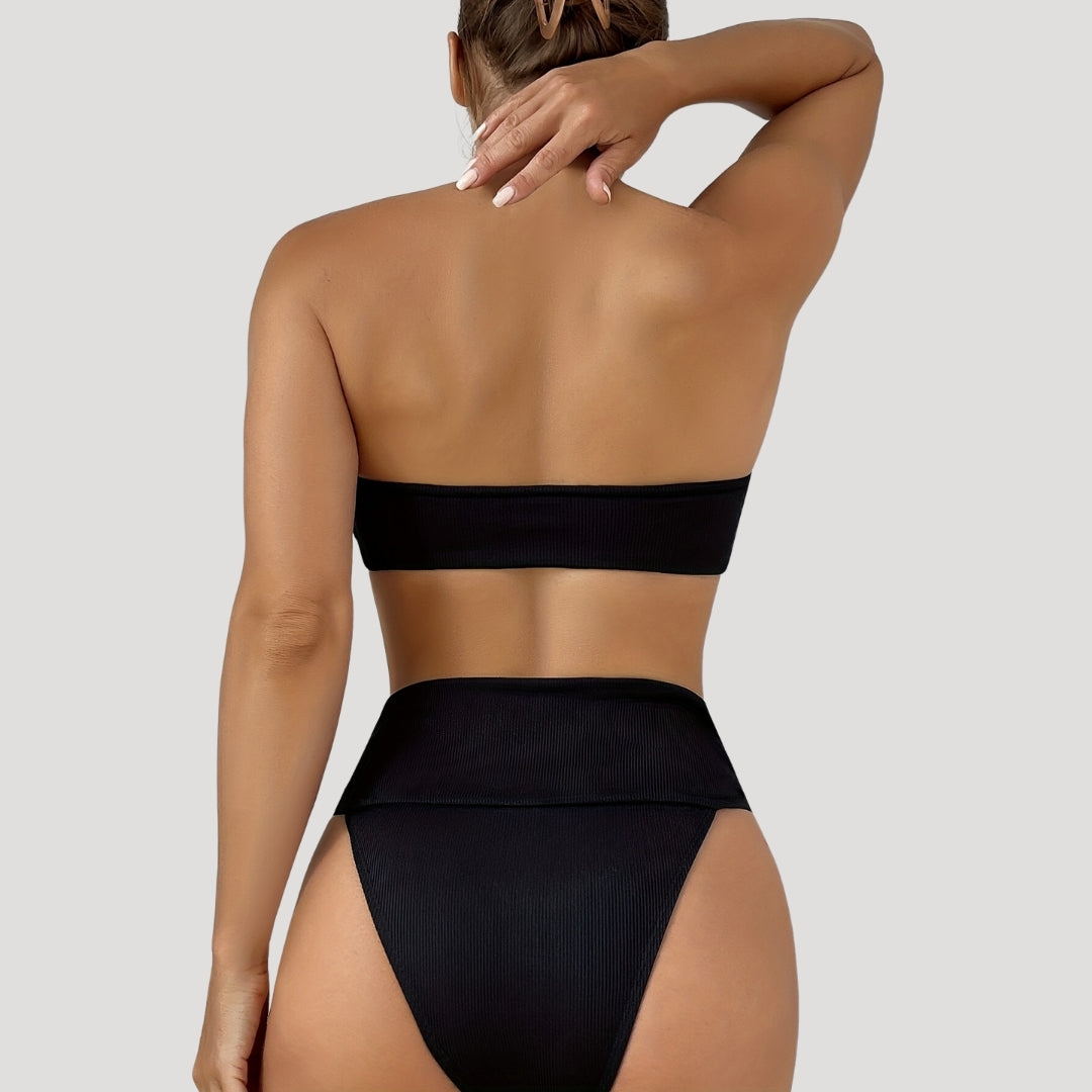 Briar – High-Waisted, Strapless Bikini With Golden Details