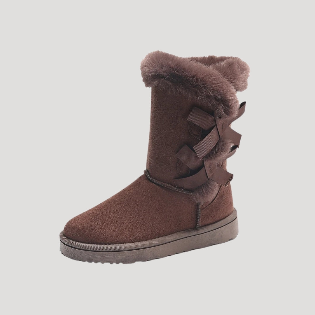 Bridget - Damen Winterstiefel mit Fellfutter und Schleife