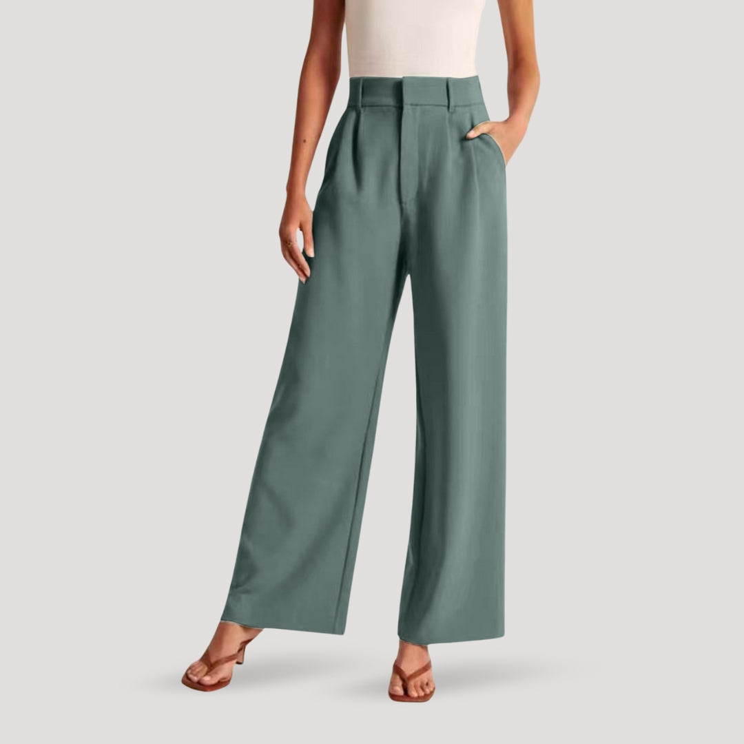 Helene - Maßgeschneiderte Hochbund-Hose mit weitem Bein